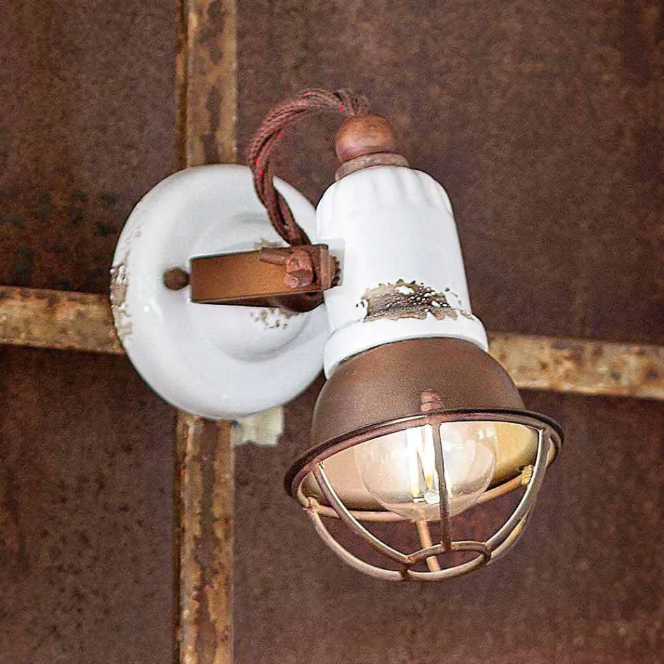 Applique adjustable ceramic and metal spotlight Kendra Ferroluce Viadurini