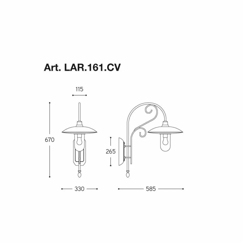 Applique Otello copper, brass, glass, aluminum Viadurini