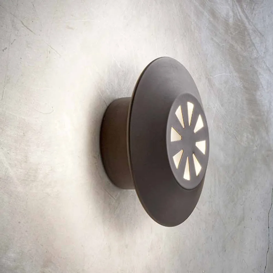 Wall Lamp for Modern Exterior in Copper Made in Italy - Pasdedeux Aldo Bernardi Viadurini