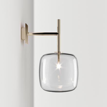 Refined Wall Lamp in Blown Pyrex Glass and Metal Made in Italy - Donatina Viadurini