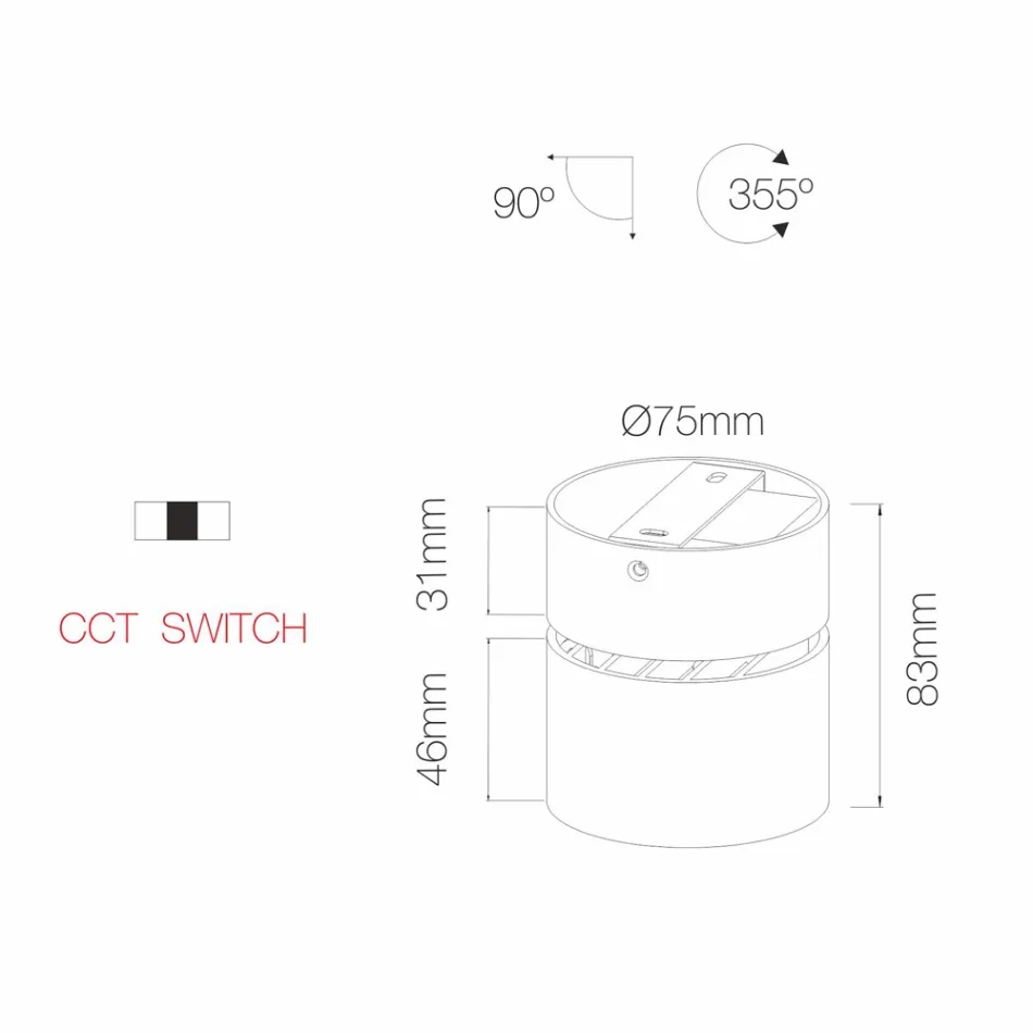 Round Decorative Wall Lamp Led 7W in White or Black Aluminum - China Viadurini