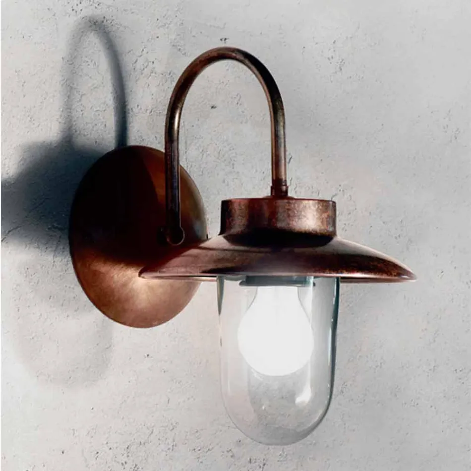 Applique classic La Traviata copper, glass, brass Viadurini