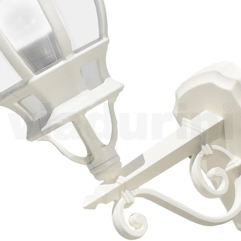 Vintage Style Outdoor Wall Light in White Aluminum Made in Italy - Dodo Viadurini