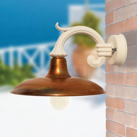 Vintage Garden Applique in Aluminum and Brass Made in Italy - Adela Viadurini