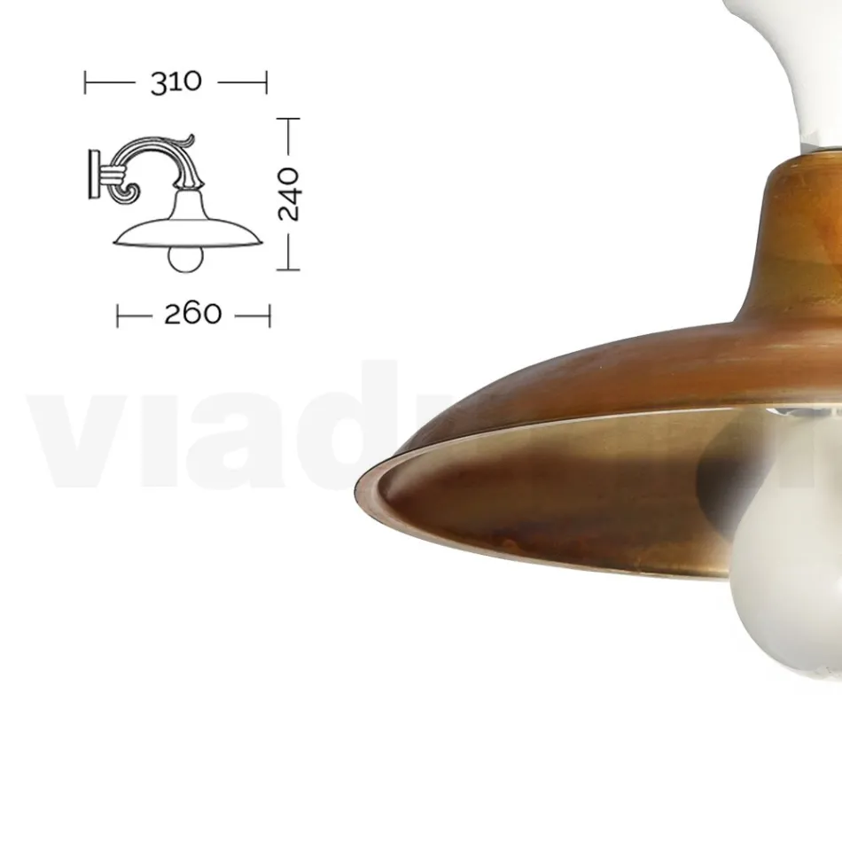 Vintage Garden Applique in Aluminum and Brass Made in Italy - Adela Viadurini