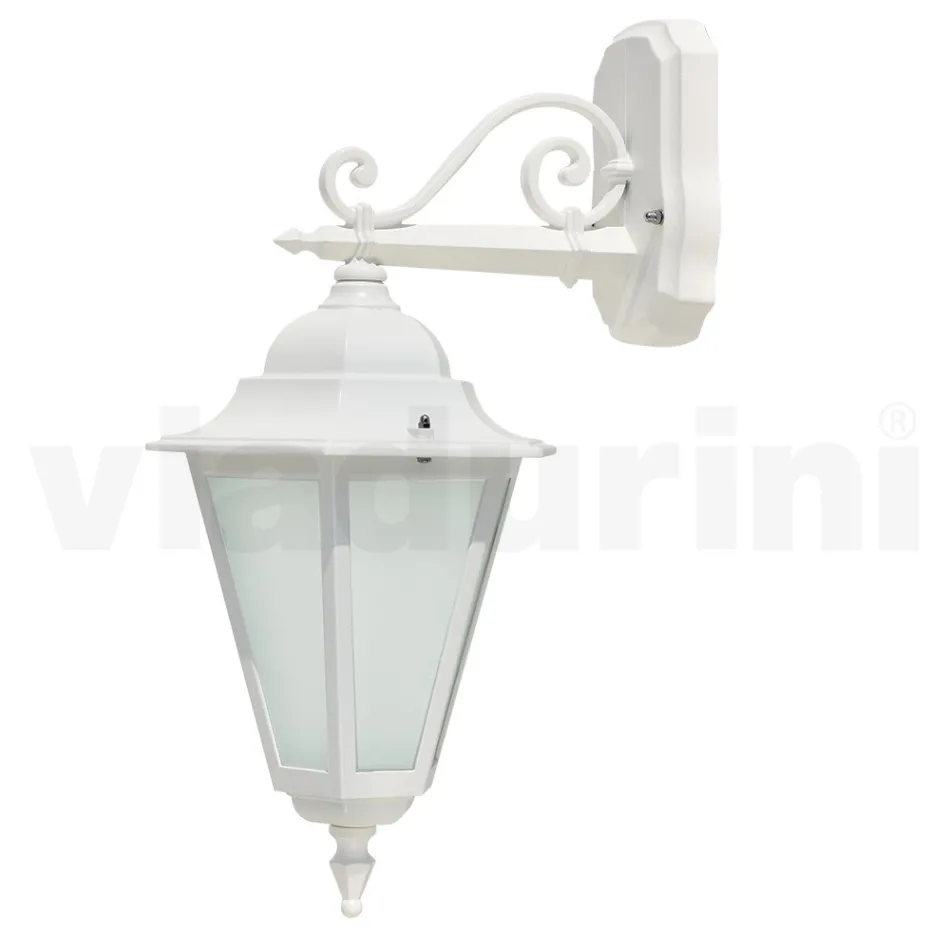 Vintage Outdoor Wall Lamp in White Aluminum Made in Italy - Terella Viadurini