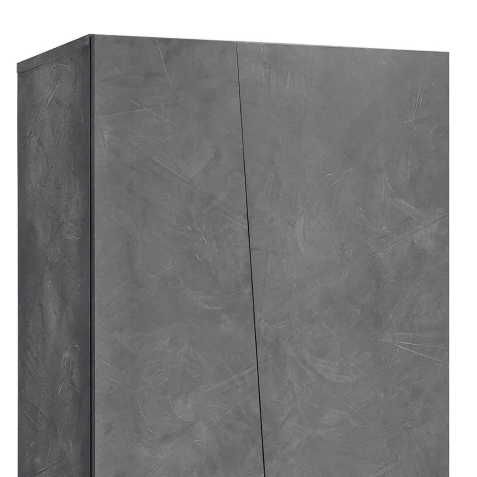 2-Door Wardrobe in Sustainable White or Slate Melamine Wood - Joris Viadurini