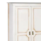 Patinated White Wooden Wardrobe with 2 Doors Made in Italy - Agni Viadurini