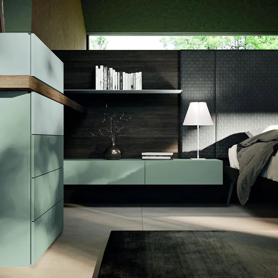 6-Element Bedroom Furniture Made in Italy - Ruby Viadurini