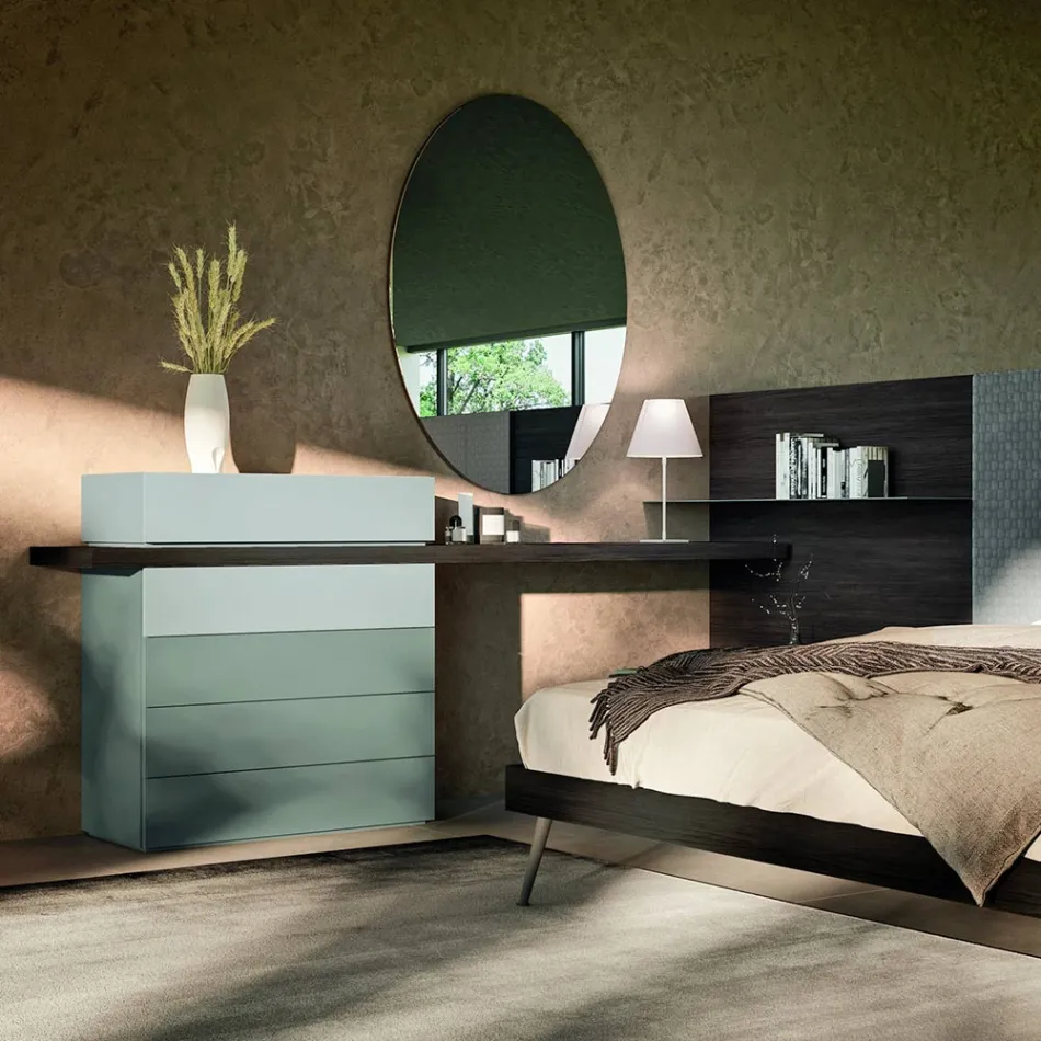 6-Element Bedroom Furniture Made in Italy - Ruby Viadurini