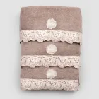 Armonia Cotton and Lace Face Towels, Guest Towels and Bath Towels - Frollo Viadurini