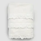 Armonia Cotton and Lace Face Towels, Guest Towels and Bath Towels - Frollo Viadurini