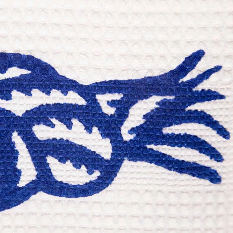 One Piece Cotton Hand Crafted Print Towel Made in Italy - Brands Viadurini