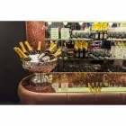 Bar Counter with Glitter Glass Top Made in Italy, Luxury - Calcutta Viadurini