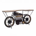 Modern Design Console Bar in Mango Wood and Steel Motorcycle - Shallot