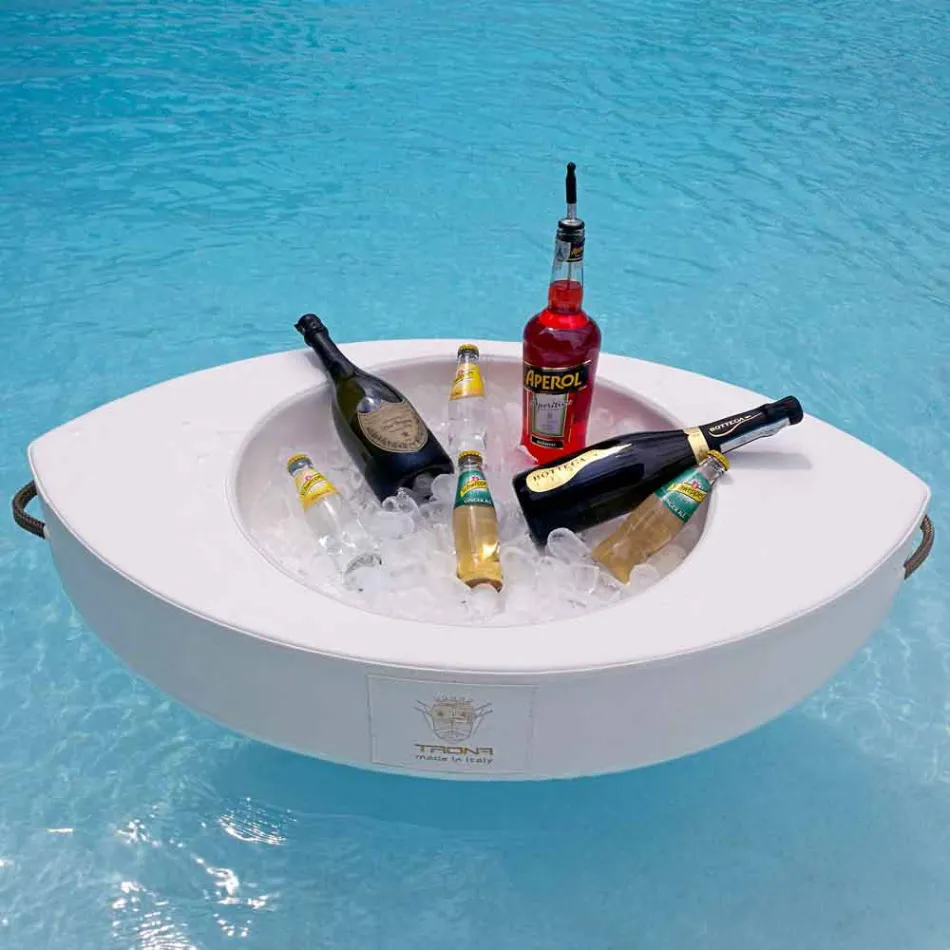 Trona nautical white eco-leather floating bar made in Italy Viadurini