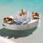 Trona nautical white eco-leather floating bar made in Italy Viadurini