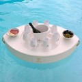 Floating bar made with white marine faux leahter, Trona made in italy