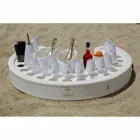 Trona floating bar in white nautical eco-leather and plexiglass Viadurini