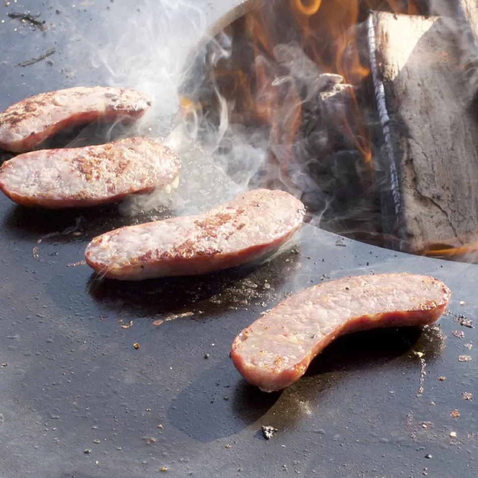 Wood Burning Barbecue With Cooking Plate And Wood Holder Compartment – Ferran Viadurini