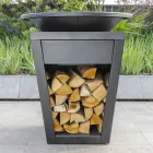 Wood Burning Barbecue With Cooking Plate And Wood Holder Compartment – Ferran Viadurini