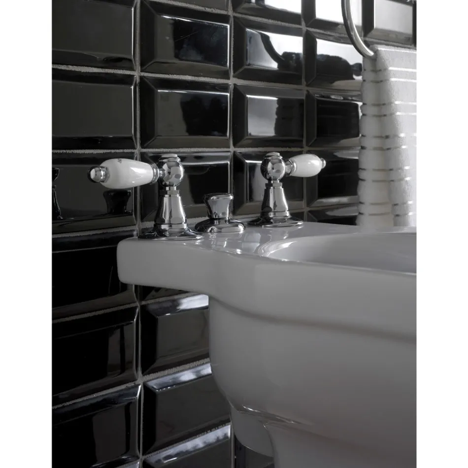 3 Hole Bidet Mixer with Internal Brass Delivery Made in Italy - Noriana Viadurini