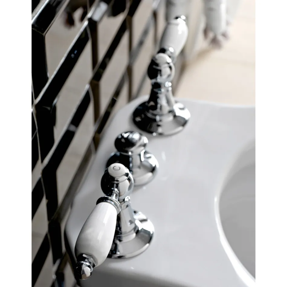 3 Hole Bidet Mixer with Internal Brass Delivery Made in Italy - Noriana Viadurini