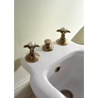 3 Hole Bidet Mixer with Internal Brass Delivery and Butterfly Handles - Miriano Viadurini