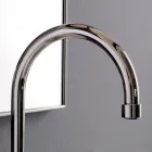 3-hole basin mixer with high spout in nickel finish Made in Italy - Red Viadurini