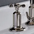 3-hole basin mixer with high spout in nickel finish Made in Italy - Red Viadurini