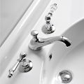 3-hole basin mixer with classic style levers in handcrafted brass - Noriana