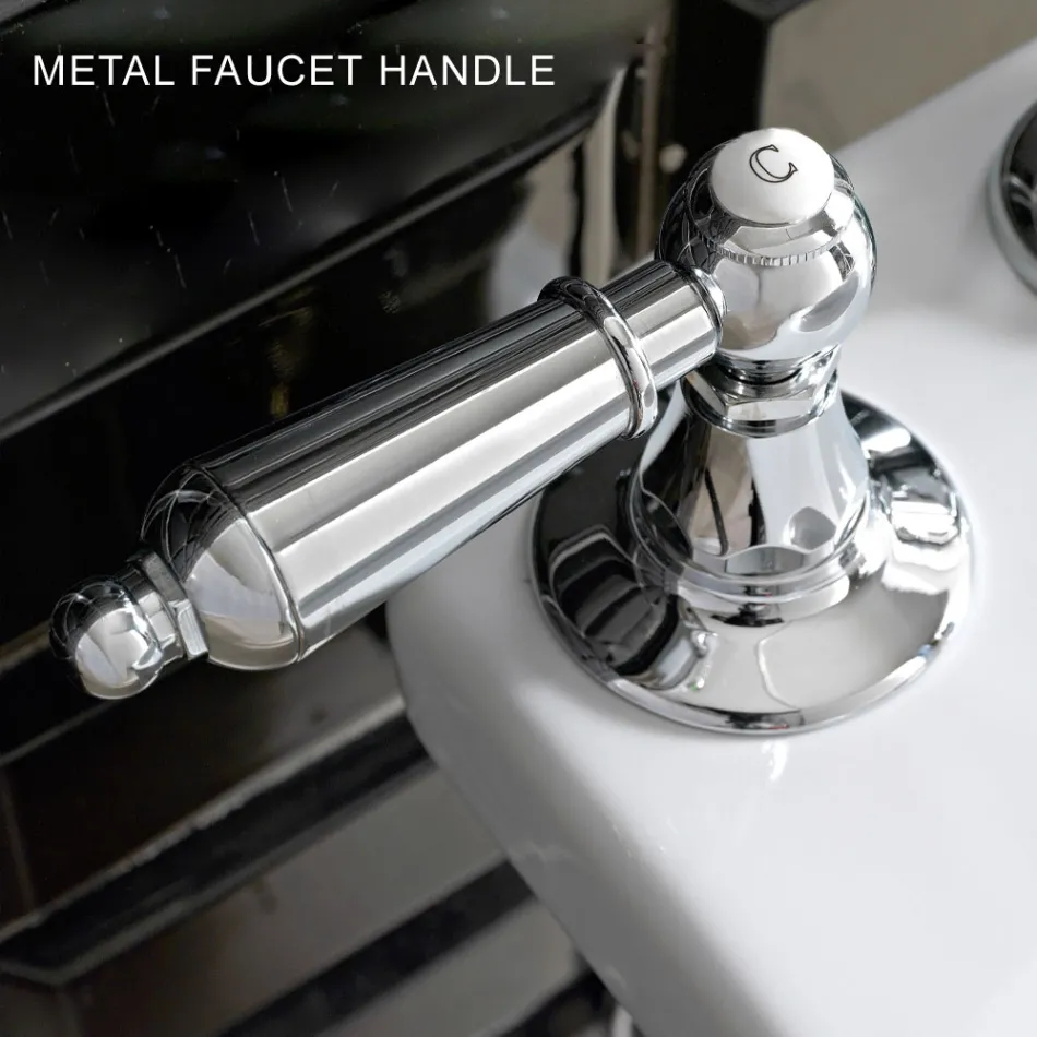 3 Hole Basin Mixer with Brass Drain Classic Handcrafted Style - Noriana Viadurini