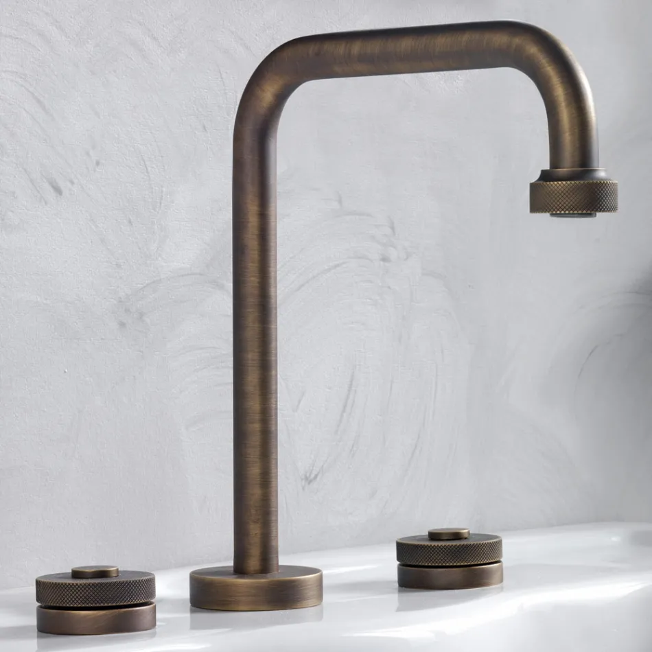 Modern 3-Hole Basin Mixer with Waste Made in Italy - Quito Viadurini