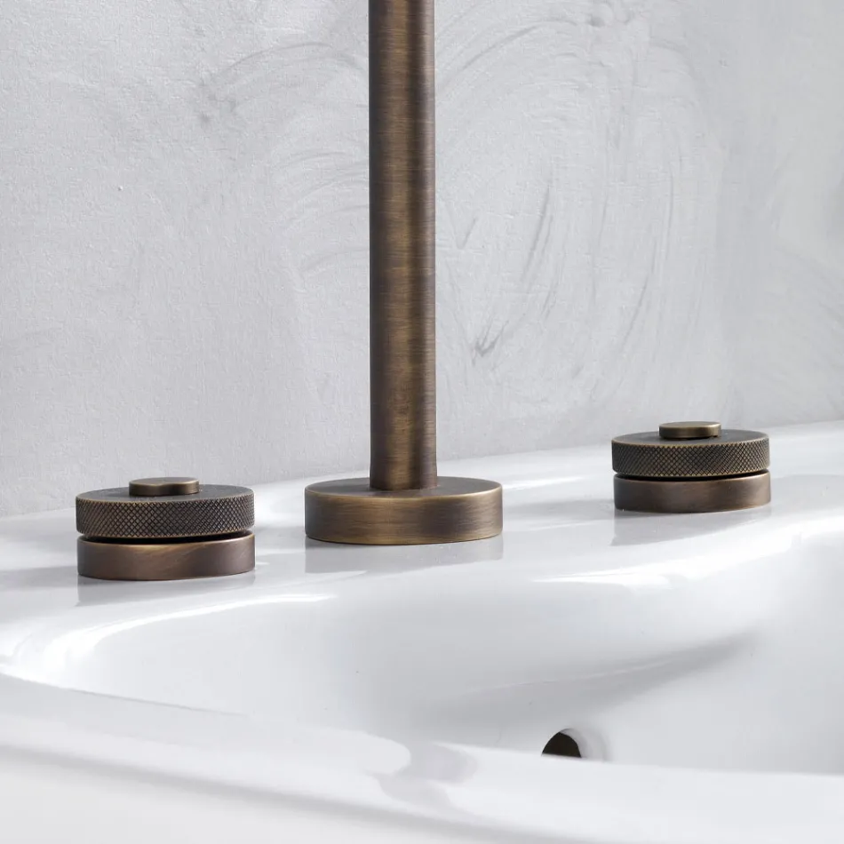 Modern 3-Hole Basin Mixer with Waste Made in Italy - Quito Viadurini