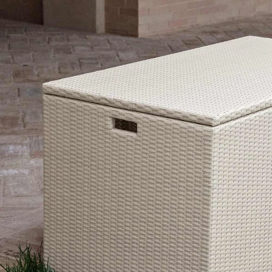 Outdoor Storage Trunk in Hand Woven Polyrattan - Harald Viadurini