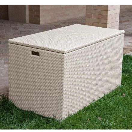 Outdoor Storage Trunk in Hand Woven Polyrattan - Harald Viadurini
