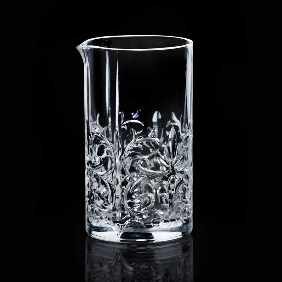 Mixing Glass with Eccentric Decoration Luxury Design 4 Pieces - Destino Viadurini
