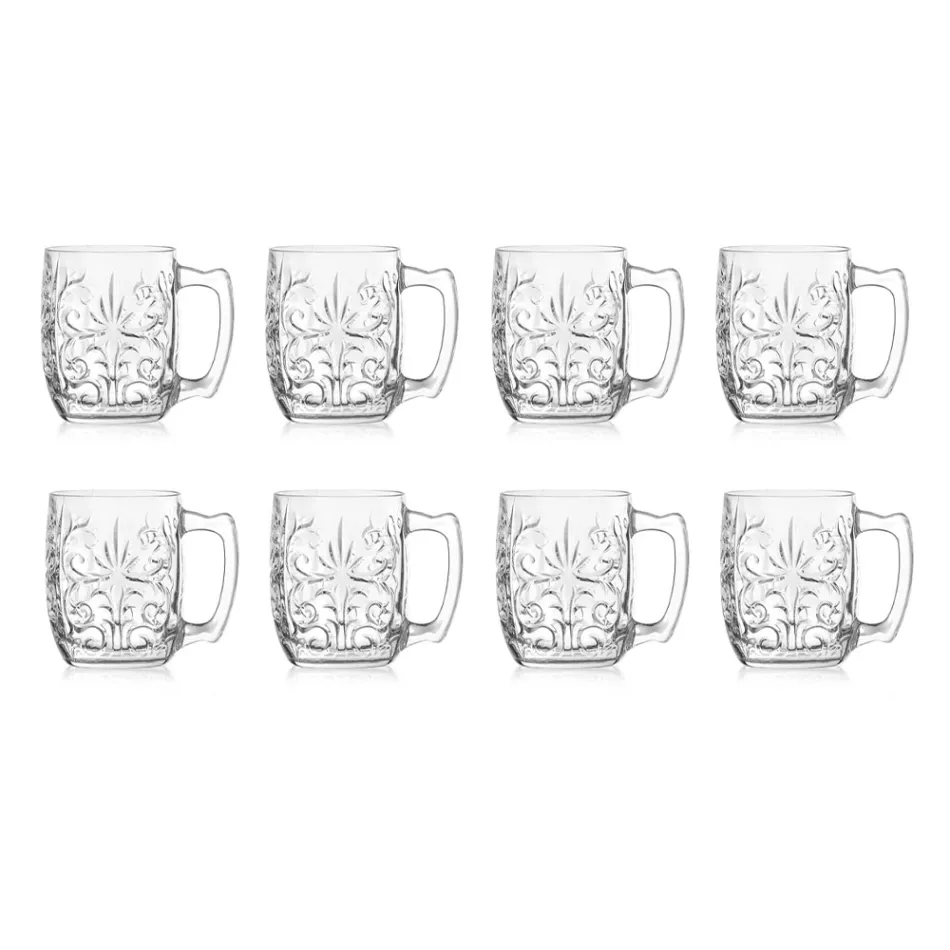 Glass Cup for Moscow Mule in Decorated Eco Crystal 8 Pcs - Destino Viadurini