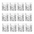 Low Drink Glasses in Decorated Ecological Crystal 12 Pcs - Catania Viadurini