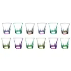 Tumbler Low Drink Glasses in Eco Colored Crystal 12 Pcs - Amalgam Viadurini
