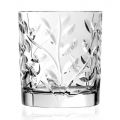 Low Tumbler Glasses in Eco Crystal Leaf Decoration 12 Pcs - Magnolio