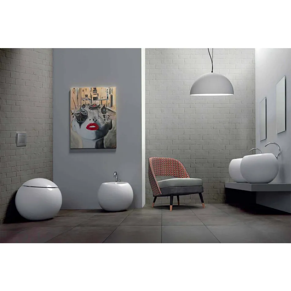 Ball-Shaped Bidet in Fanna Colored Ceramic Viadurini