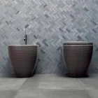Floor Bidet in White or Colored Trabia Glazed Ceramic Viadurini