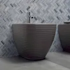 Floor Bidet in White or Colored Trabia Glazed Ceramic Viadurini
