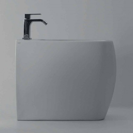 White ceramic bidet with modern design Gais, made in Italy Viadurini