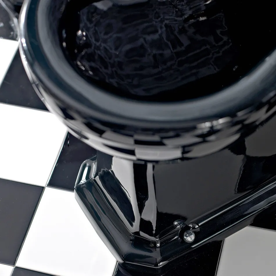 Vintage White or Black Ceramic Floor Bidet Made in Italy - Marwa Viadurini