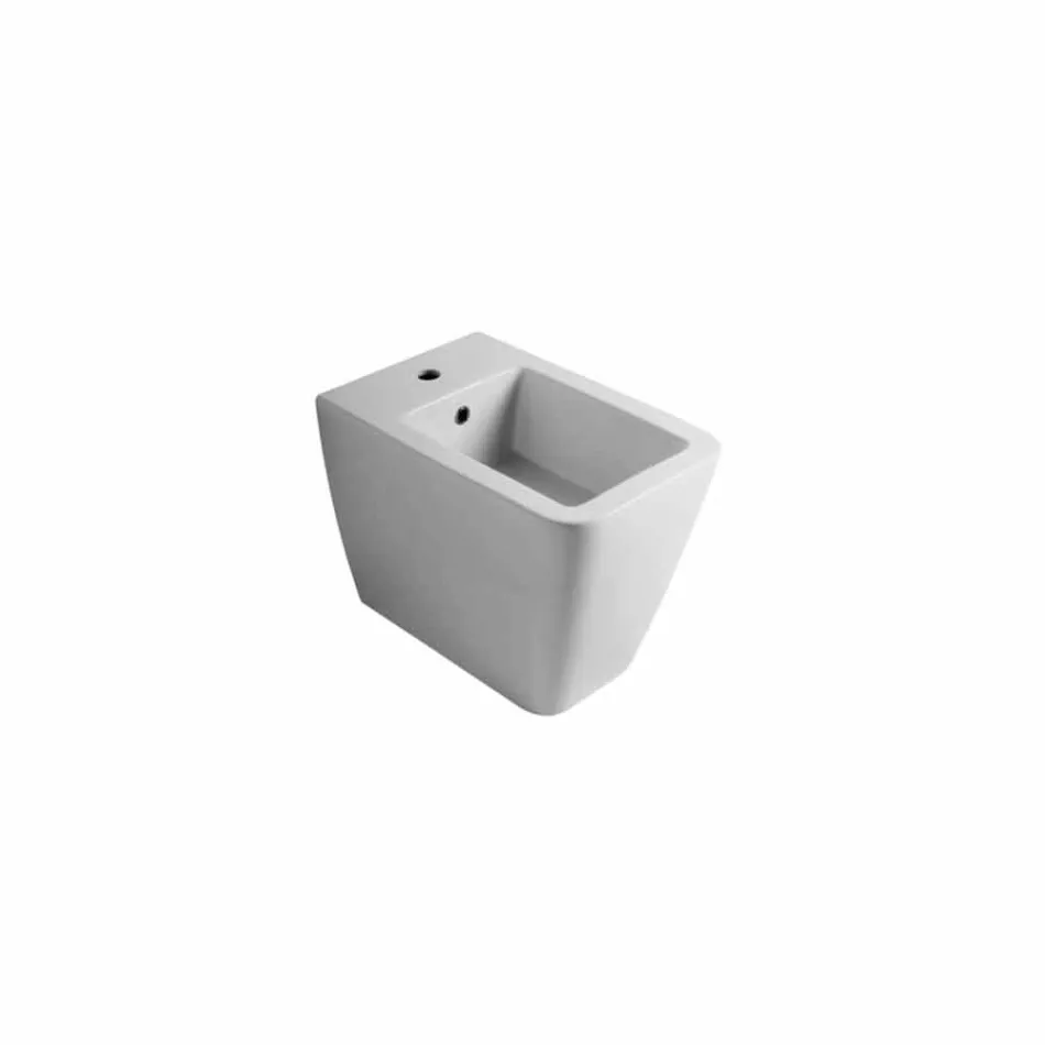Modern design white ceramic bidet Sun 55x35 cm made in Italy Viadurini