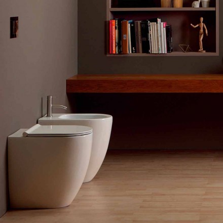 Modern design ceramic bidet Shine Square Open Rimless H50 cm Viadurini