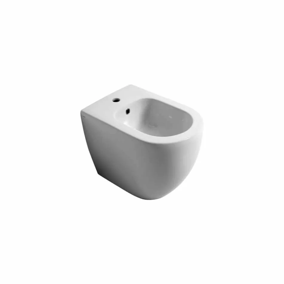 Modern ceramic bidet Shine Square Rimless 54x35cm made in Italy Viadurini