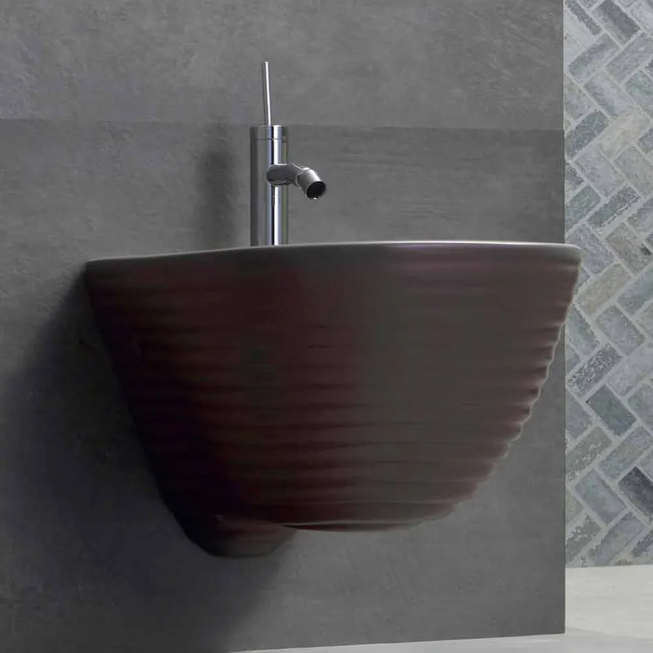 Suspended Bidet of Made in Italy Design in Trabia Ceramics Viadurini